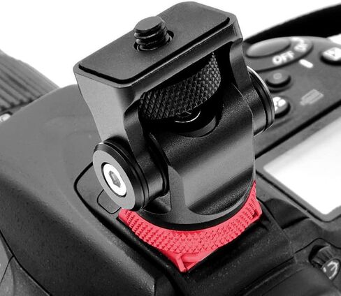 Hot Shoe Mount Monitor Flash Mic Holder, Aluminum Alloy Camera Accessory Bracket with 1/4in Screw, Adjustable Damping Hot Shoe Stand for DSLR Mirrorless Cameras (Black Red) in Kuwait