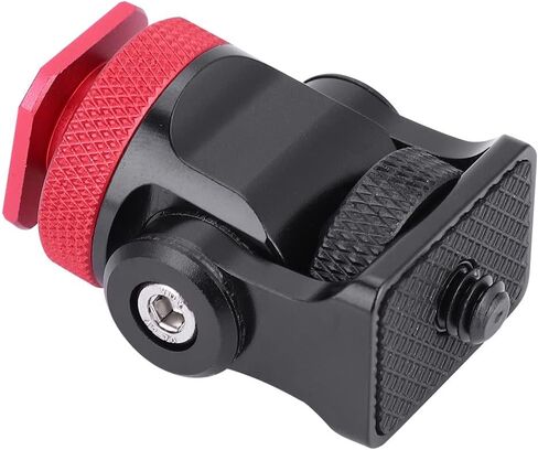 Hot Shoe Mount Monitor Flash Mic Holder, Aluminum Alloy Camera Accessory Bracket with 1/4in Screw, Adjustable Damping Hot Shoe Stand for DSLR Mirrorless Cameras (Black Red) in Kuwait