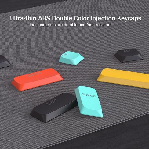 لوحة مفاتيح ميكانيكية لاسلكية منخفضة المستوى MageGee Moo98، BT5.0/2.4 جيجا هرتز/USB-C، تصميم نحيف للغاية بإضاءة خلفية RGB للوحة مفاتيح مكتبية لـ Win/Mac، بطارية 8000 مللي أمبير في الساعة، مفتاح أحمر خطي (أسود) in Kuwait
