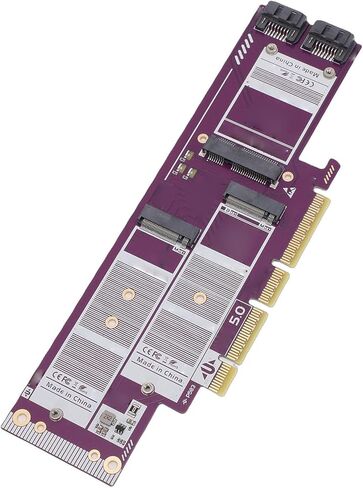 XUMIUZIY PCIe to NVMe SSD Adapter Card, 128Gbps High Speed Data Transfer 15u Gold Layer PCIe 5.0 X4 X8 X16 Support, with No Driver Required in Kuwait