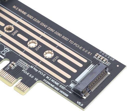 محول Sorandy M.2 NVMe إلى PCIe X4 5.0، بطاقة توسيع M2 SSD ثابتة بسرعة 32 جيجابت في الثانية مع دعم Wins 10 11، مثالية للوحة الأم للكمبيوتر in Kuwait