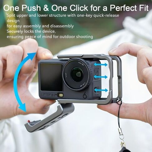 حافظة معدنية واقية لملحقات DJI Osmo Action 6، قفص إطار متعدد الوظائف Action6 Pro، غطاء صلب أقوى من الألومنيوم مع أغطية عدسات سيليكون ناعمة in Kuwait