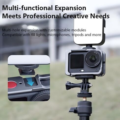 حافظة معدنية واقية لملحقات DJI Osmo Action 6، قفص إطار متعدد الوظائف Action6 Pro، غطاء صلب أقوى من الألومنيوم مع أغطية عدسات سيليكون ناعمة in Kuwait
