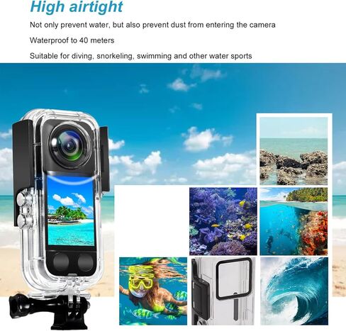X3 Dive Case Waterproof Housing 40m Deep Protection - Optical Glass Lens, Durable PC Shell for Underwater Sports & Diving Enthusiasts in Kuwait