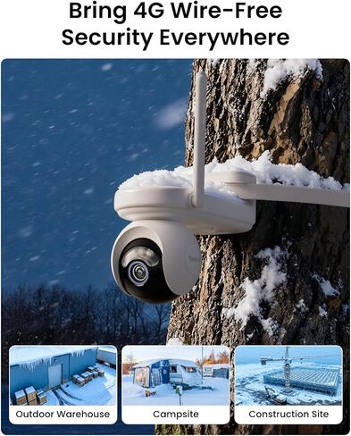 REOLINK Altas Go PT 4G LTE 360° Solar Cellular Security Camera+256GB SD Card, 24/7 Recording Wireless Outdoor for Home Security, 10s Pre-Record, 2K ColorX Night Vision, Large Battery and 12W SP in Kuwait