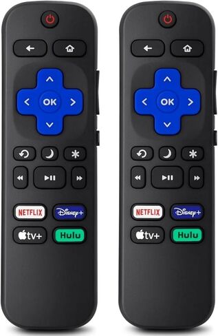 【Pack of 2】 Compatible with Roku TV remotes-Roku Remote Replacement Compatible with Hisense, Onn, Sharp, Phillips, Element, Insignia, RCA, Sanyo, LG, JVC, and Westinghouse Series Roku smart TVs. in Kuwait
