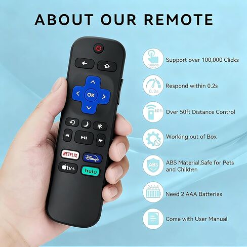【Pack of 2】 Compatible with Roku TV remotes-Roku Remote Replacement Compatible with Hisense, Onn, Sharp, Phillips, Element, Insignia, RCA, Sanyo, LG, JVC, and Westinghouse Series Roku smart TVs. in Kuwait