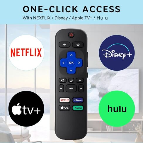 【Pack of 2】 Compatible with Roku TV remotes-Roku Remote Replacement Compatible with Hisense, Onn, Sharp, Phillips, Element, Insignia, RCA, Sanyo, LG, JVC, and Westinghouse Series Roku smart TVs. in Kuwait
