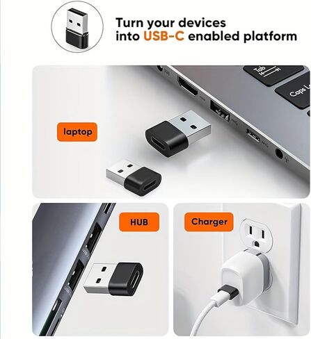 مجموعة محولات USB إلى USB-C مكونة من 8 حزم، محول Micro USB إلى USB-C، موصل أنثى إلى ذكر لأجهزة الكمبيوتر المحمول والسيارة والهواتف الذكية وسماعات الرأس والميكروفون والكمبيوتر الشخصي in Kuwait