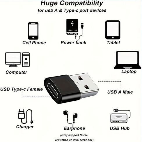 مجموعة محولات USB إلى USB-C مكونة من 8 حزم، محول Micro USB إلى USB-C، موصل أنثى إلى ذكر لأجهزة الكمبيوتر المحمول والسيارة والهواتف الذكية وسماعات الرأس والميكروفون والكمبيوتر الشخصي in Kuwait