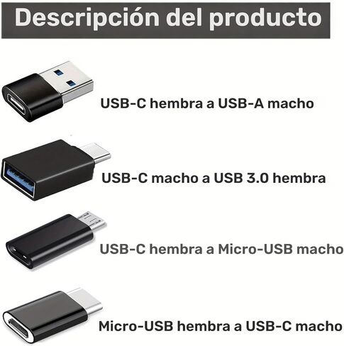 مجموعة محولات USB إلى USB-C مكونة من 8 حزم، محول Micro USB إلى USB-C، موصل أنثى إلى ذكر لأجهزة الكمبيوتر المحمول والسيارة والهواتف الذكية وسماعات الرأس والميكروفون والكمبيوتر الشخصي in Kuwait