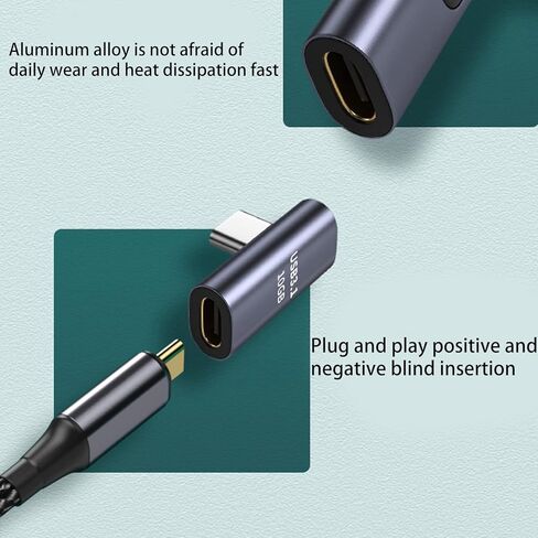USB C Adapter 90 Degree Low Profile Type-C Male to Female Extender Support 3.1 Data Transfer Type-c Male to Type-c Female Adapter Extension in Kuwait
