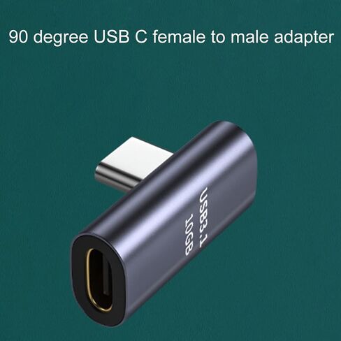 USB C Adapter 90 Degree Low Profile Type-C Male to Female Extender Support 3.1 Data Transfer Type-c Male to Type-c Female Adapter Extension in Kuwait