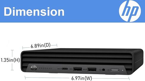 كمبيوتر مكتبي HP ProDesk 600 G6 Mini PC، Intel Core i5-10500T 6-Core، ذاكرة وصول عشوائي DDR4 سعة 16 جيجابايت، SSD 256 جيجابايت، سطح مكتب الأعمال، لوحة مفاتيح وماوس، 4K، WiFi، بلوتوث، Windows 11 Pro (متجدد) in Kuwait