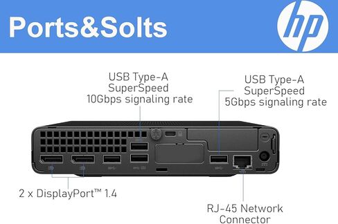 كمبيوتر مكتبي HP ProDesk 600 G6 Mini PC، Intel Core i5-10500T 6-Core، ذاكرة وصول عشوائي DDR4 سعة 16 جيجابايت، SSD 256 جيجابايت، سطح مكتب الأعمال، لوحة مفاتيح وماوس، 4K، WiFi، بلوتوث، Windows 11 Pro (متجدد) in Kuwait
