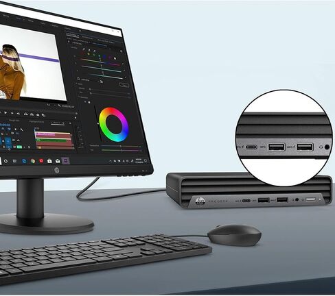 كمبيوتر مكتبي HP ProDesk 600 G6 Mini PC، Intel Core i5-10500T 6-Core، ذاكرة وصول عشوائي DDR4 سعة 16 جيجابايت، SSD 256 جيجابايت، سطح مكتب الأعمال، لوحة مفاتيح وماوس، 4K، WiFi، بلوتوث، Windows 11 Pro (متجدد) in Kuwait