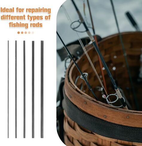 UPKOCH 5pcs Carbon Fiber Fishing Rod Repair Kit for Fly Fishing Replacement Tips and Lightweight for and Use in Kuwait
