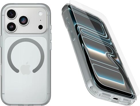 حزمة OtterBox iPhone 17 Pro (فقط): سلسلة Symmetry + حافظة وواقي شاشة، منشور أوبال (شفاف/متعدد الألوان) يتم تثبيته على MagSafe، حواف مرتفعة للغاية تحمي الكاميرا والشاشة، تغليف غير قابل للبيع بالتجزئة in Kuwait