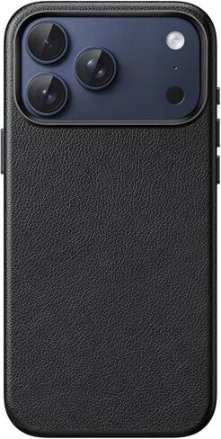حافظة جلدية JETech لهاتف iPhone 17 Pro، متوافقة مع MagSafe، غطاء هاتف مضاد للانزلاق مع زر تحكم مدمج في الكاميرا، بطانة ناعمة من الألياف الدقيقة، شاشة 6.3 بوصة (أزرق غامق) in Kuwait
