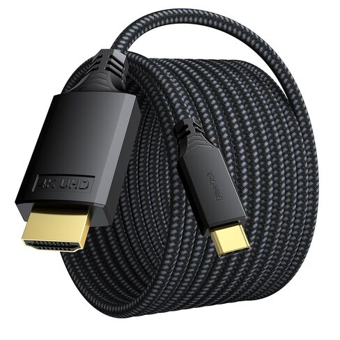 كابل USB C إلى HDMI بطول 20 قدمًا بطول 4K @ 30 هرتز سلك USB-C إلى HDMI، متوافق مع Thunderbolt 3/4 أحادي الاتجاه، مضفر لشاشة التلفزيون iPad iPhone 15/16/17 MacBook Pro/Air Projector in Kuwait