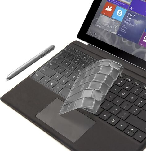 غطاء لوحة مفاتيح شفاف رفيع للغاية لجهاز Microsoft Surface Pro 7 و2015+ لوحة مفاتيح Microsoft Surface Pro 4/5/6، تصميم أمريكي in Kuwait