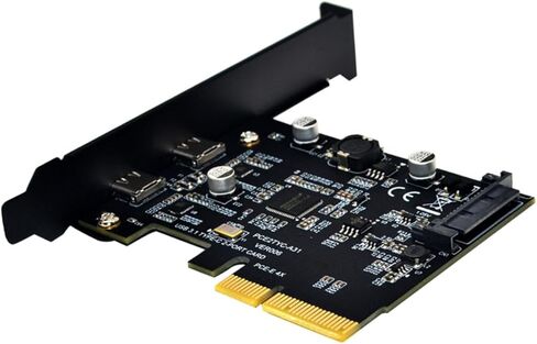 بطاقة توسيع الكمبيوتر BESPORTBLE USB 3.1 بسرعة 10 جيجابت في الثانية ومحول Pcie ثنائي المنافذ من النوع C لسطح المكتب للكمبيوتر الشخصي المتوافق مع نقل البيانات عالي السرعة in Kuwait