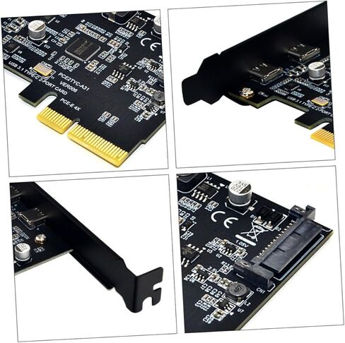 بطاقة توسيع الكمبيوتر BESPORTBLE USB 3.1 بسرعة 10 جيجابت في الثانية ومحول Pcie ثنائي المنافذ من النوع C لسطح المكتب للكمبيوتر الشخصي المتوافق مع نقل البيانات عالي السرعة in Kuwait