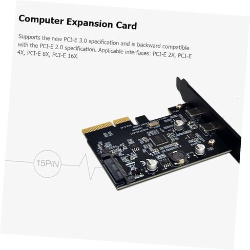 بطاقة توسيع الكمبيوتر BESPORTBLE USB 3.1 بسرعة 10 جيجابت في الثانية ومحول Pcie ثنائي المنافذ من النوع C لسطح المكتب للكمبيوتر الشخصي المتوافق مع نقل البيانات عالي السرعة in Kuwait