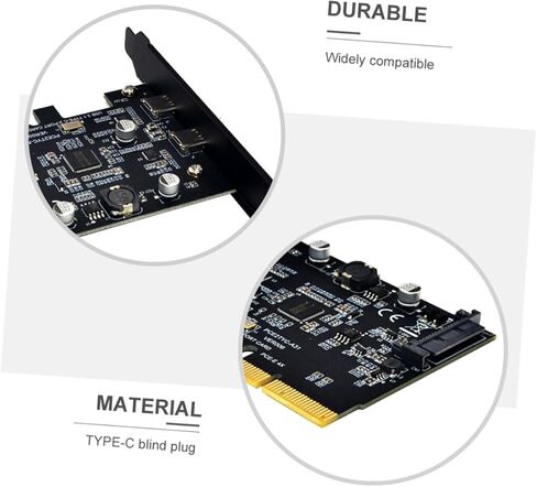 بطاقة توسيع الكمبيوتر BESPORTBLE USB 3.1 بسرعة 10 جيجابت في الثانية ومحول Pcie ثنائي المنافذ من النوع C لسطح المكتب للكمبيوتر الشخصي المتوافق مع نقل البيانات عالي السرعة in Kuwait