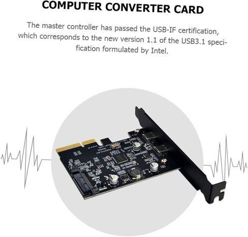 بطاقة توسيع الكمبيوتر BESPORTBLE USB 3.1 بسرعة 10 جيجابت في الثانية ومحول Pcie ثنائي المنافذ من النوع C لسطح المكتب للكمبيوتر الشخصي المتوافق مع نقل البيانات عالي السرعة in Kuwait
