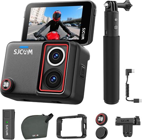 SJCAM SJ30 8K/20FPS,4K/60FPS Action Camera with Wireless Mic & 7H Battery Handle,Low Light,2.51" Flip Touchscreen,SteadyMotion 2.0 Stabilization,5M Body Waterproof,for YouTube Creator Vlogging in Kuwait