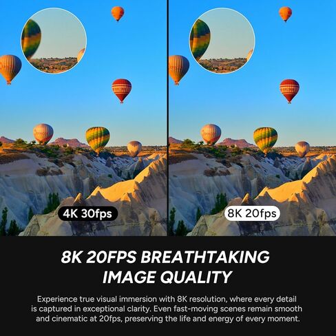 SJCAM SJ30 8K/20FPS,4K/60FPS Action Camera with Wireless Mic & 7H Battery Handle,Low Light,2.51" Flip Touchscreen,SteadyMotion 2.0 Stabilization,5M Body Waterproof,for YouTube Creator Vlogging in Kuwait