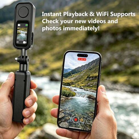 4K Body Cameras with Audio and Video Recording: Thumb Size Bodycam, 64GB Sports Action Body Camera, Wearable Pocket Camera Body Cam Camcorder for Work, Travel, Fishing, Pet Walking, Outdoor in Kuwait