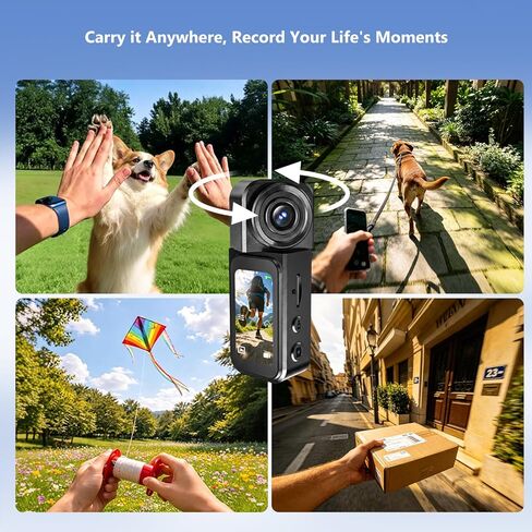 4K Body Cameras with Audio and Video Recording: Thumb Size Bodycam, 64GB Sports Action Body Camera, Wearable Pocket Camera Body Cam Camcorder for Work, Travel, Fishing, Pet Walking, Outdoor in Kuwait