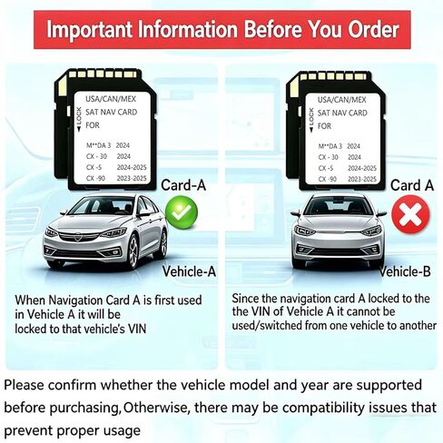ذاكرة بطاقة SD للملاحة 2025 متوافقة مع Maz*da 3 2024، وCX30 (2024)، وCx5(2024-2025)، وCx90(2023-2025)، وأحدث خرائط GPS USA/CAN/MEX in Kuwait