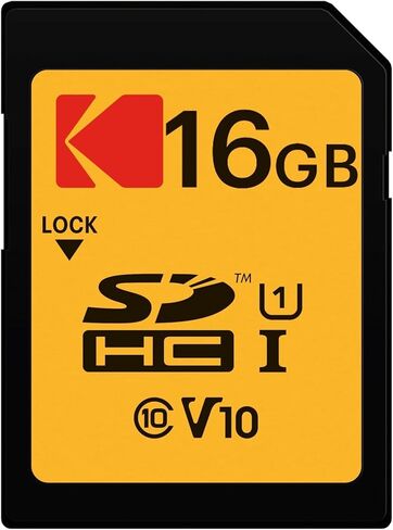 حزمة بطاقة ذاكرة Kodak فئة 10 UHS-I U1 SDHC سعة 16 جيجابايت مع قارئ بطاقات عالي السرعة (11 عنصرًا) in Kuwait
