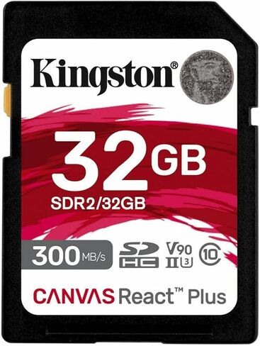 حزمة بطاقة ذاكرة Kingston Canvas React Plus سعة 32 جيجابايت U3 V90 SD مع قارئ بطاقات (3 قطع) in Kuwait