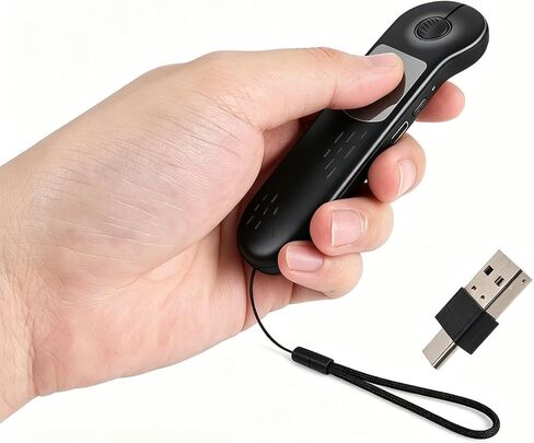 ماوس لاسلكي صغير بتقنية البلوتوث مزدوج الوضع من إليك سبيس - مستقبل USB-C، 2.4 جيجا لاسلكي وبلوتوث، ماوس لوحة اللمس قابل لإعادة الشحن مع حبل مضاد للفقد للكمبيوتر وأجهزة الكمبيوتر المحمولة والأجهزة اللوحية والهواتف الذكية (أسود) in Kuwait