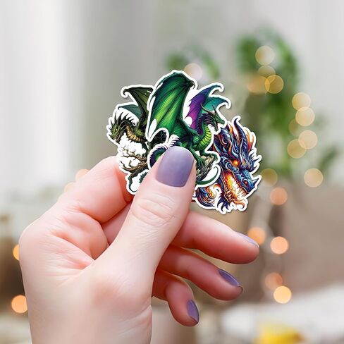 50 Pcs Dragon Stickers Waterproof Magic Dragons Decals Vinyl Cryptid Animals Sticker for Water Bottle Phone Luggage Skateboard Laptop Bumper Bike Decor Gifts for Adults Friends Birthday in Saudi Arabia