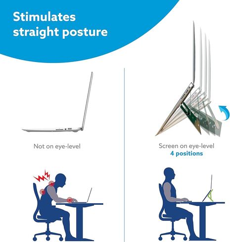 R-Go Tools Ergonomic Laptop Stand - Aluminum Laptop Mount Computer Stand, Attachable Laptop Riser Notebook Holder for 10-22" Laptops, Lightweight - Black in Kuwait