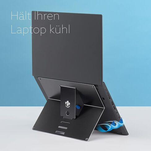 R-Go Tools Ergonomic Laptop Stand - Aluminum Laptop Mount Computer Stand, Attachable Laptop Riser Notebook Holder for 10-22" Laptops, Lightweight - Black in Kuwait
