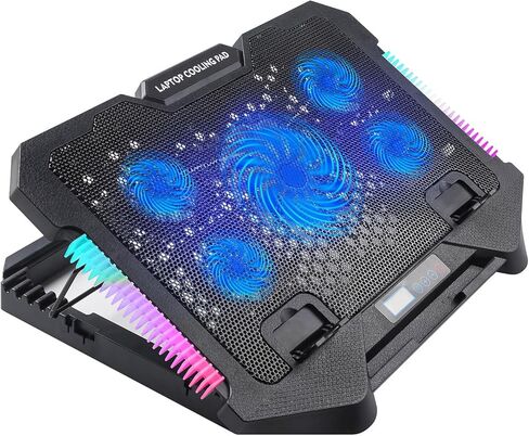 Laptop Cooling Pad Gaming Stand Portable Computer Stand Risers LED Fan with 2 USB Port Phone Holder for Cooling Pad in Kuwait