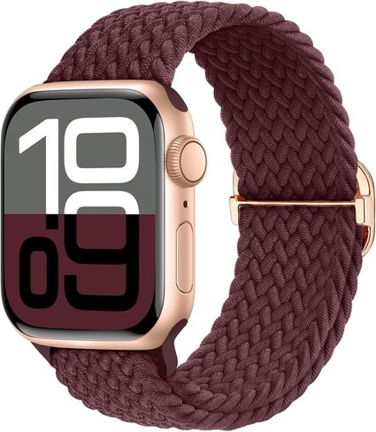 سوار مضفر قابل للتمدد متوافق مع ساعة Apple 40 مم 41 مم 42 مم 38 مم 44 مم 45 مم 46 مم 49 مم للنساء والرجال، حزام رياضي من النايلون قابل للتعديل ومسامي لسلسلة iWatch 11 10 9 8 7 6 5 4 3 SE/Ultra 2 in Kuwait