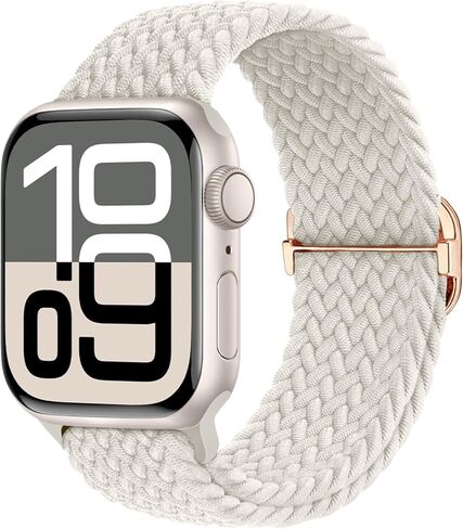 سوار مضفر قابل للتمدد متوافق مع ساعة Apple 40 مم 41 مم 42 مم 38 مم 44 مم 45 مم 46 مم 49 مم للنساء والرجال، حزام رياضي من النايلون قابل للتعديل ومسامي لسلسلة iWatch 11 10 9 8 7 6 5 4 3 SE/Ultra 2 in Kuwait