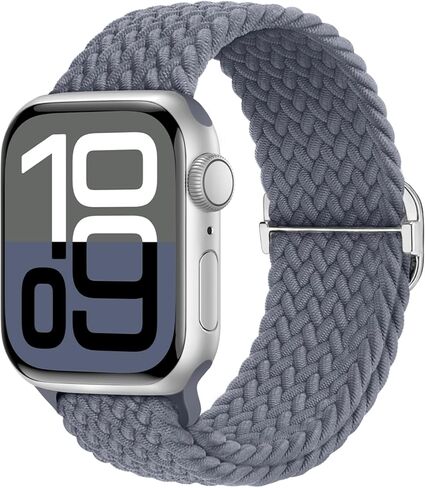 سوار مضفر قابل للتمدد متوافق مع ساعة Apple 40 مم 41 مم 42 مم 38 مم 44 مم 45 مم 46 مم 49 مم للنساء والرجال، حزام رياضي من النايلون قابل للتعديل ومسامي لسلسلة iWatch 11 10 9 8 7 6 5 4 3 SE/Ultra 2 in Kuwait