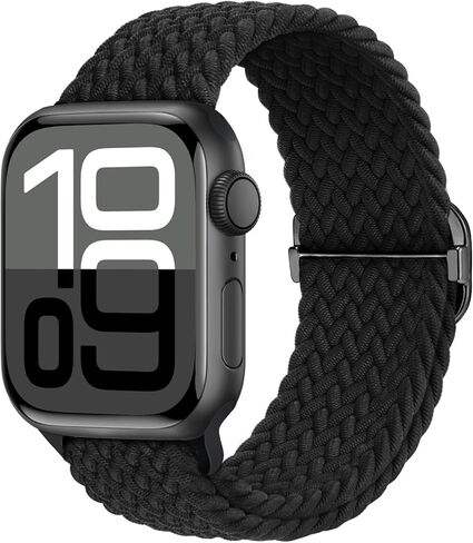 سوار مضفر قابل للتمدد متوافق مع ساعة Apple 40 مم 41 مم 42 مم 38 مم 44 مم 45 مم 46 مم 49 مم للنساء والرجال، حزام رياضي من النايلون قابل للتعديل ومسامي لسلسلة iWatch 11 10 9 8 7 6 5 4 3 SE/Ultra 2 in Kuwait