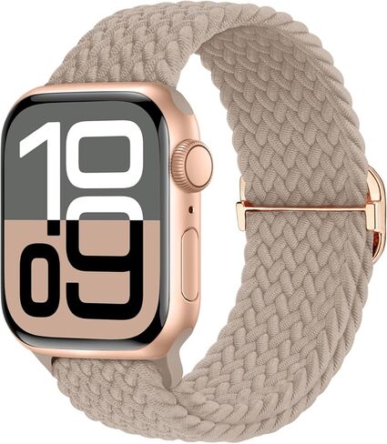 سوار مضفر قابل للتمدد متوافق مع ساعة Apple 40 مم 41 مم 42 مم 38 مم 44 مم 45 مم 46 مم 49 مم للنساء والرجال، حزام رياضي من النايلون قابل للتعديل ومسامي لسلسلة iWatch 11 10 9 8 7 6 5 4 3 SE/Ultra 2 in Kuwait