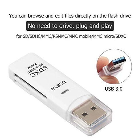 USB3.0 2 في 1 محول قارئ بطاقات OTG لـ SD TF لبطاقة ذاكرة Micro SD مع مؤشر LED للكمبيوتر الشخصي والكمبيوتر المحمول in Kuwait