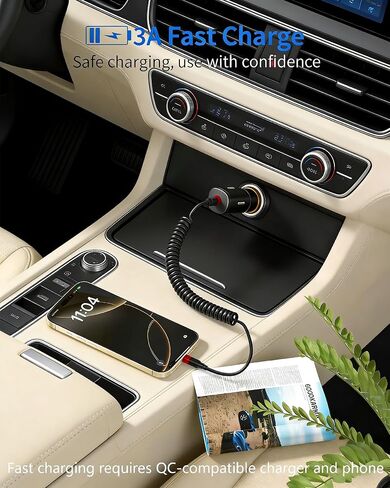 2 حزمة كابل USB C ملفوف CarPlay، شحن سريع USB إلى سلك USB C لهاتف Samsung Galaxy S25، Moto G9، Google Pixel، iPhone 17/17 Pro Max، قابل للسحب للسيارة in Kuwait