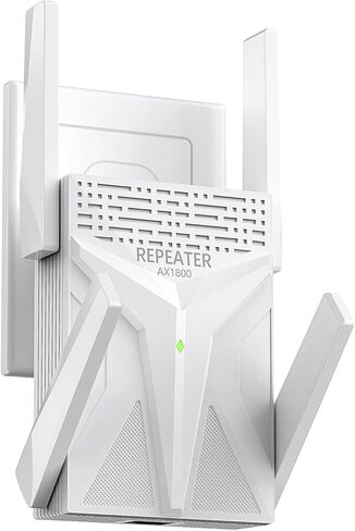 معزز إشارة موسع AX1800 WiFi 6 للمنزل، مكرر نطاق WiFi مزدوج النطاق مكرر الإنترنت يغطي ما يصل إلى 10000 قدم مربع و55 جهازًا، معزز WiFi لاسلكي مع منفذ جيجابت، وضع AP، إعداد بنقرة واحدة in Kuwait